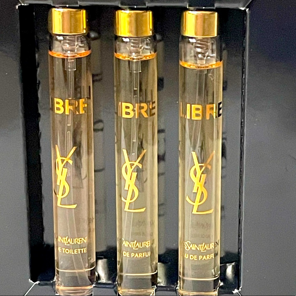 Three Travel sized Libre (3 x .33 oz bottles), two edp & one Edt. like new inBox